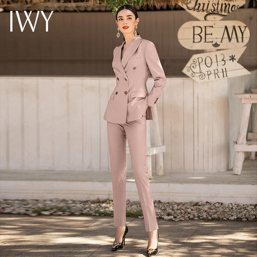 IWY/名媛粉色西装套装高级感正装春夏2022新款美容院工作服女士职业装 CP1522 商品图0