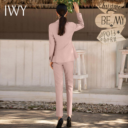 IWY/名媛粉色西装套装高级感正装春夏2022新款美容院工作服女士职业装 CP1522 商品图3