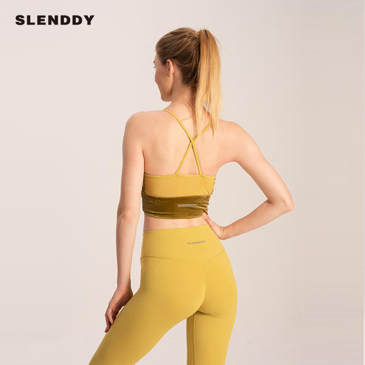 slenddy Swan 丝绒运动内衣女瑜伽健身文胸细肩带文胸S8008 商品图2