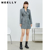 NEELLY纳俪西装连衣裙女中长款单排扣收腰A字裙气质通勤A字裙个性N22031Y01138 商品缩略图3