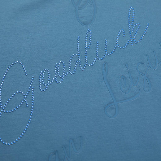 GOOD LUCK/德鲨棉质微弹烫钻印花时尚圆领短袖T恤LY13558 商品图11