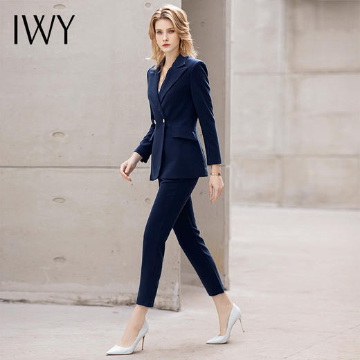 IWY/藏青色高端职业装时尚气质西装职场商务套装售楼部工作服面试正装 CP12123 商品图4