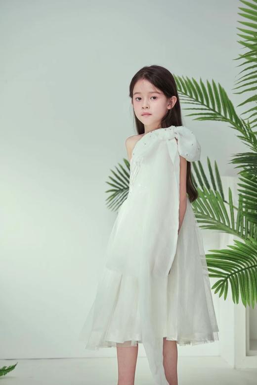 非质量问题不退换哦~PureShare 蓬纱馆儿童礼服公主裙女童短袖钢琴演出服-白色蝴蝶结礼服裙 商品图1