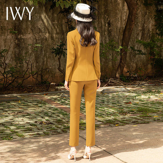 IWY/IWY气质黄色职业装女时尚修身显瘦总裁套装经理面试美容院工作服 CP1310 商品图3
