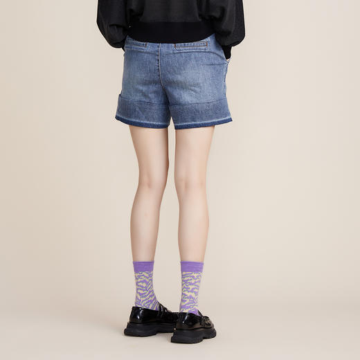谜底2022春新款牛仔裤时尚吸睛复古高腰显瘦直筒短裤女221MK0074 商品图2