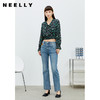 NEELLY纳俪商场同款碎花衬衫女气质小翻领短款收腰小衫喇叭袖春夏N22031R01121 商品缩略图3