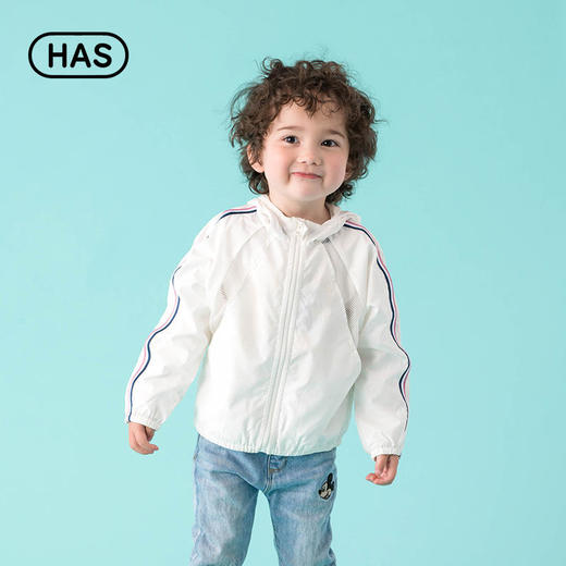 【HAS新品】韩国HAS新款可紫外线光变色连帽外套男女儿童上衣洋气宝宝防晒服 商品图3