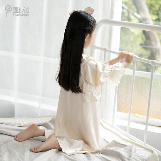 非质量问题不退换哦~pureshare女童睡衣夏季新款长袖薄款家居家服空调冰丝儿童公主-蝴蝶睡裙 商品图7