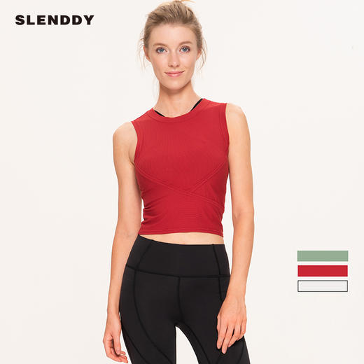slenddy Coco运动背心瑜伽服健身上衣亲肤紧身无袖T恤女S1004 商品图0