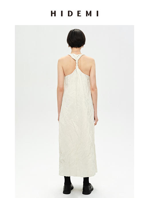 HIDEMI 褶皱工艺极简露背设计感连衣裙 商品图7