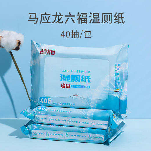 【已下架】远离如厕烦恼 | 马应龙六福 湿厕纸 有痔青年/姨妈期少不了 清爽不黏腻 马桶可冲散120抽[福利品] 商品图5