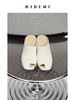 HIDEMI 极简露趾设计感牛皮流线型高跟鞋 白色/焦糖色 商品缩略图4