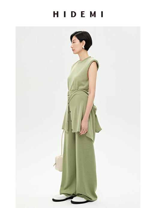 HIDEMI 真丝羊毛超细针织呼吸透感亲肤柔软套装 开衫/空气阔腿裤 商品图9