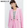 NEELLY纳俪商场新款西装外套休闲2022年新款两粒扣粉色潮外套女N22031C01122 商品缩略图1