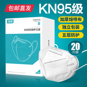 劲度 KN95口罩一次性五层熔喷布 20只装*2盒（包邮直发）