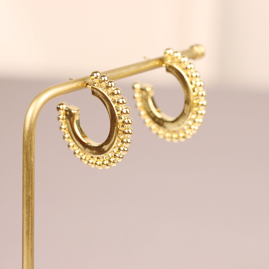 罗意威 loewe 耳钉loewe标志耳环精致耐看 黄铜材质 电镀k金 不褪色