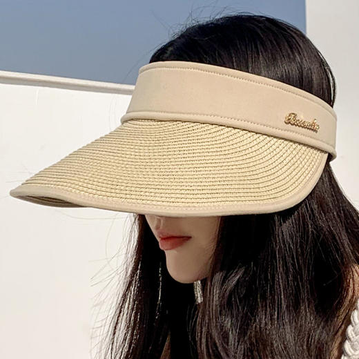 【时尚百搭 防晒靠它】沙滩草帽子女夏天空顶防晒帽男遮阳帽韩版百搭鸭舌帽透气太阳 帽子 商品图6