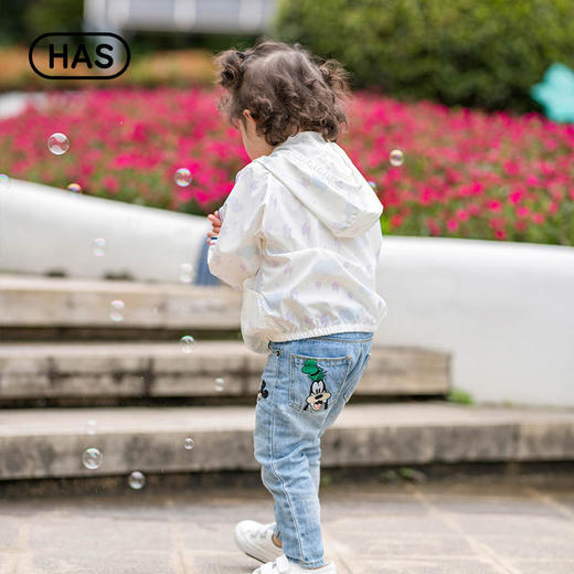 【HAS新品】韩国HAS新款可紫外线光变色连帽外套男女儿童上衣洋气宝宝防晒服 商品图2