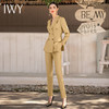 IWY/淡黄色职业装播音艺考正装高级感时尚女士西装套装气质通勤工作服CP1522 商品缩略图0