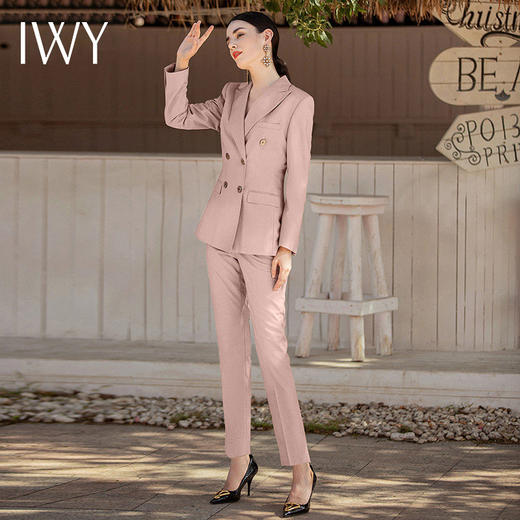 IWY/名媛粉色西装套装高级感正装春夏2022新款美容院工作服女士职业装 CP1522 商品图1