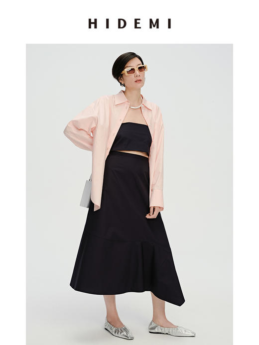 HIDEMI 樱花粉简约廓形休闲宽松经典款衬衫 商品图7