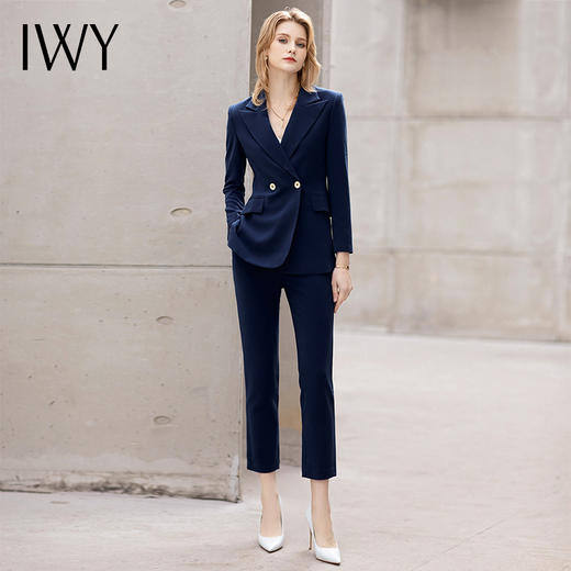 IWY/藏青色高端职业装时尚气质西装职场商务套装售楼部工作服面试正装 CP12123 商品图1