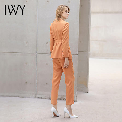 IWY/橘色西装套装女时尚绑带显瘦职业装2022春季新款美容院上班正装OL CP11375 商品图3