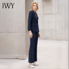 IWY/藏青色阔腿裤职业套装女双排扣修身西服工装气质英伦风面试正装OL C11358+P30358 商品缩略图4