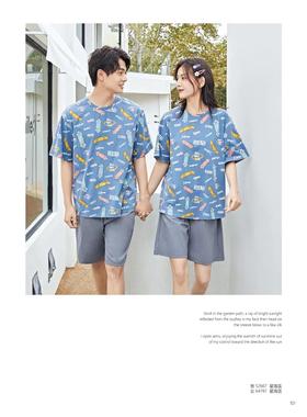 【直发】美标紧密面印花情侣套-女