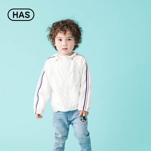 【HAS新品】韩国HAS新款可紫外线光变色连帽外套男女儿童上衣洋气宝宝防晒服 商品图4