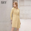 IWY/播音主持艺考正装连衣裙女黄色气质百褶裙西装裙高端售楼部工作服Q11363 商品缩略图0