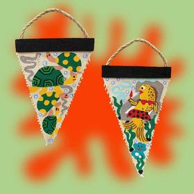 OG TATTOO｜『小龟和鱼女郎 』手绘户外小旗