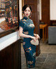 ZAYS-82256春夏中长花罗印花旗袍日常修身复古显瘦气质时尚宴会礼服旗袍 商品缩略图1