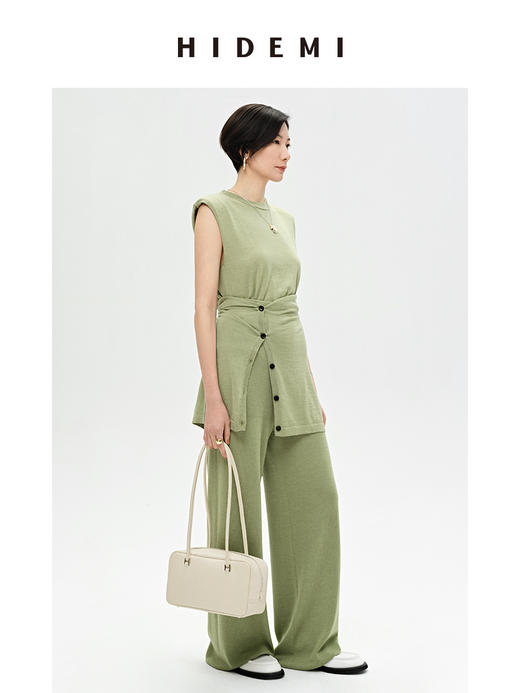 HIDEMI 真丝羊毛超细针织呼吸透感亲肤柔软套装 开衫/空气阔腿裤 商品图6
