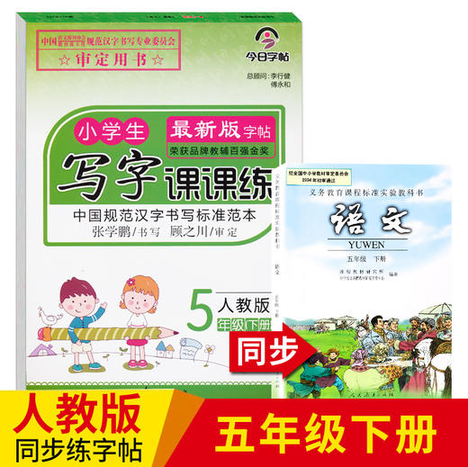 2020部编人教版语文课本同步练字帖五年级下册练字本写字课课练小学生RJ版写字课课练小学5年级下册下学期笔画笔顺铅笔楷书正楷字 商品图0