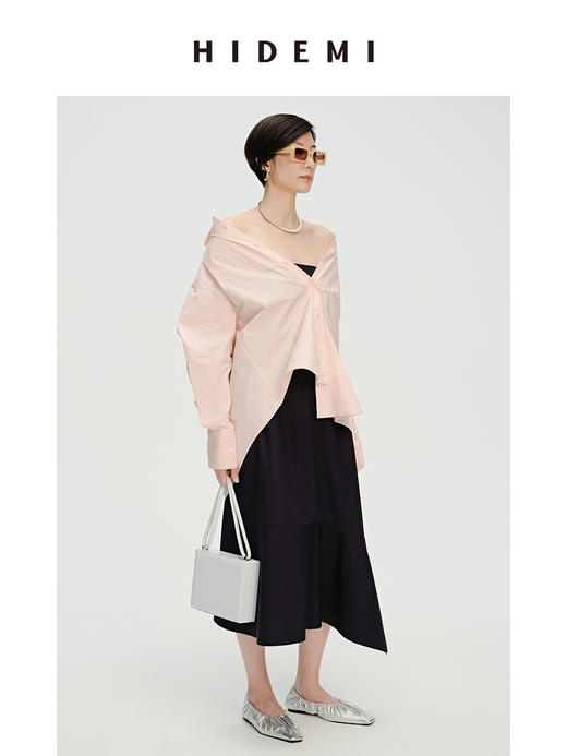 HIDEMI 樱花粉简约廓形休闲宽松经典款衬衫 商品图8