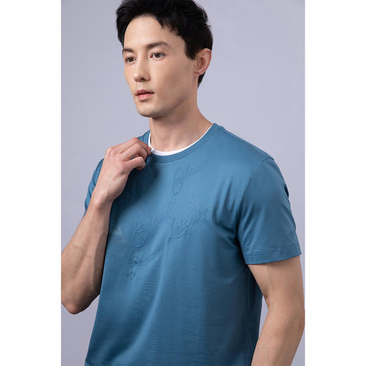 GOOD LUCK/德鲨棉质微弹烫钻印花时尚圆领短袖T恤LY13558 商品图8