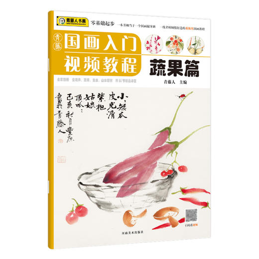 正版 青藤国画入门视频教程 蔬果篇幼儿童初学画零基础画集实用临摹教材写意美术课件起步教程书籍绘画技法河南美术出版社艺术书籍 商品图4