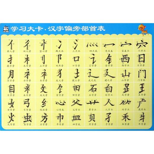汉字偏旁部首表/学习大卡 商品图0