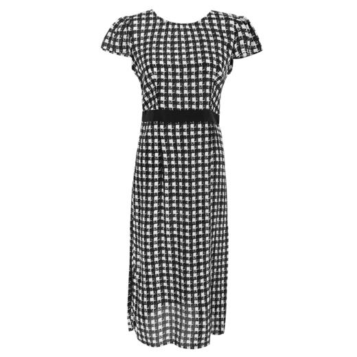 米思阳2026夏季新款裙子薄款千鸟格100%桑蚕丝真丝侧开叉连衣裙1417 商品图4