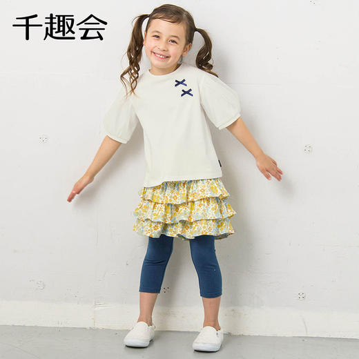 【裤子】千趣会春装儿童装长裤纯色棉质女童宝宝打底五分裤七分长裤B76282 商品图4