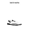 lost in echo2022年夏季新款凉鞋女编织方头可调节凉鞋棋盘格凉拖 商品缩略图0