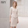 IWY/高端气质卡其色职业连衣裙女士七分袖收腰显瘦售楼部正装西装套裙Q11366 商品缩略图4