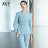 IWY/气质天蓝色绑带西装套装女2022新款时尚播音主持美容院通勤工作服 CP1490 商品缩略图2