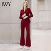 IWY/红色阔腿裤西装套装女士英伦风时尚干练总裁职业装主持人商务正装C11358+P30358 商品缩略图2