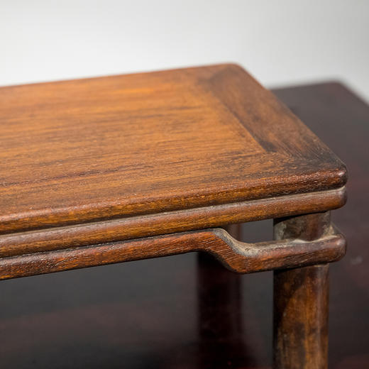 清 花梨木圆包圆罗锅枨案中案摆件 商品图2