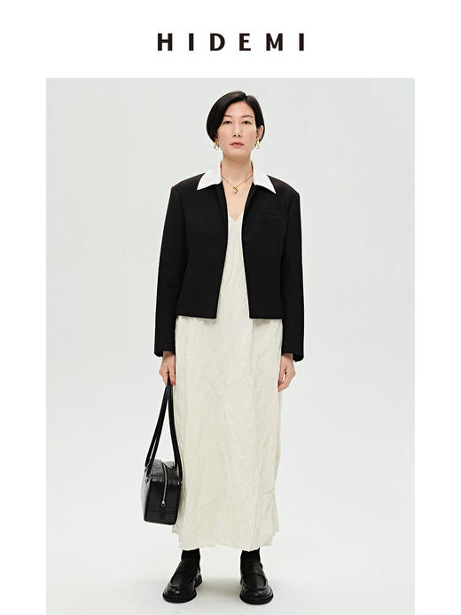 HIDEMI 褶皱工艺极简露背设计感连衣裙 商品图10