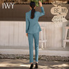 IWY/高级感西装套装女气质孔雀蓝西服职业装播音艺考主持正装工作服Ol CP1522 商品缩略图3