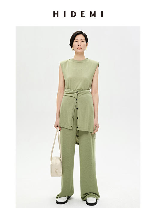 HIDEMI 真丝羊毛超细针织呼吸透感亲肤柔软套装 开衫/空气阔腿裤 商品图7