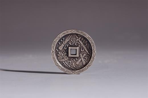 矩德泉坊 纯银手作 暗八仙刻花 吉祥钱388 商品图0